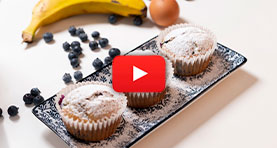 Receta de Muffins de plátano y arándanos